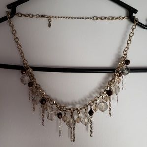 Short Gold and Brown Statement Necklace